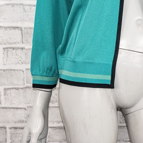 Exclusiveley MISOOK Women's Open Cardigan jacket top in Teal Acrylic P Medium - Picture 8 of 9